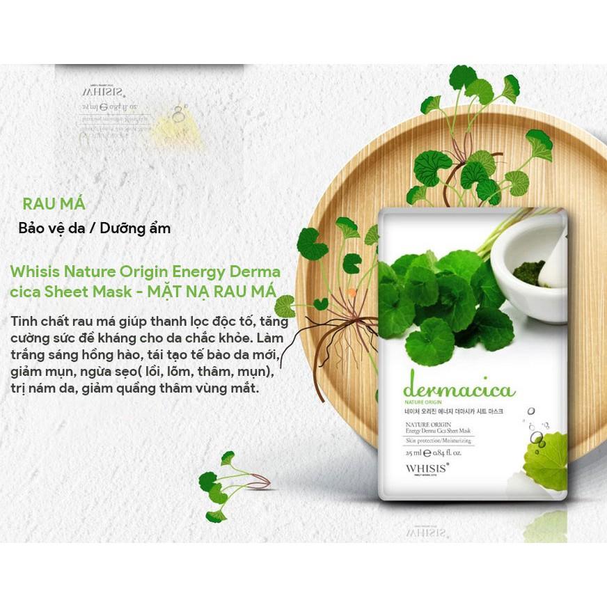 Mặt nạ rau má Whisis Nature Origin Energy Derma cica Sheet Mask