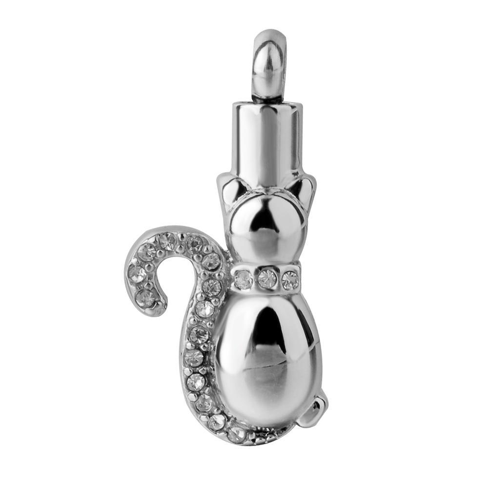 Perfume Ash Cat Holder Cremation Memorial Necklace Keepsake Urn Pendant Gift