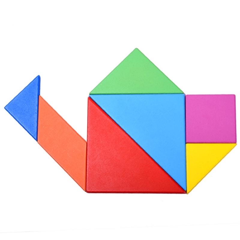 Tangram - Xếp Hình Trí Uẩn Hàng Đẹp Size To 18cm - Bộ Ghép Hình Bằng Gỗ Thông Minh Cho Bé