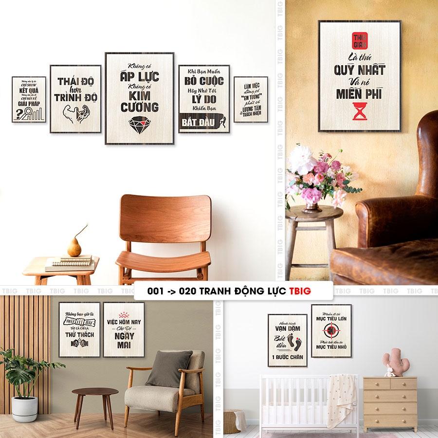Tranh gỗ tạo động lực - tranh slogan hay ý nghĩ sử dụng treo tường trang trí nhà cửa, văn phòng làm việc
