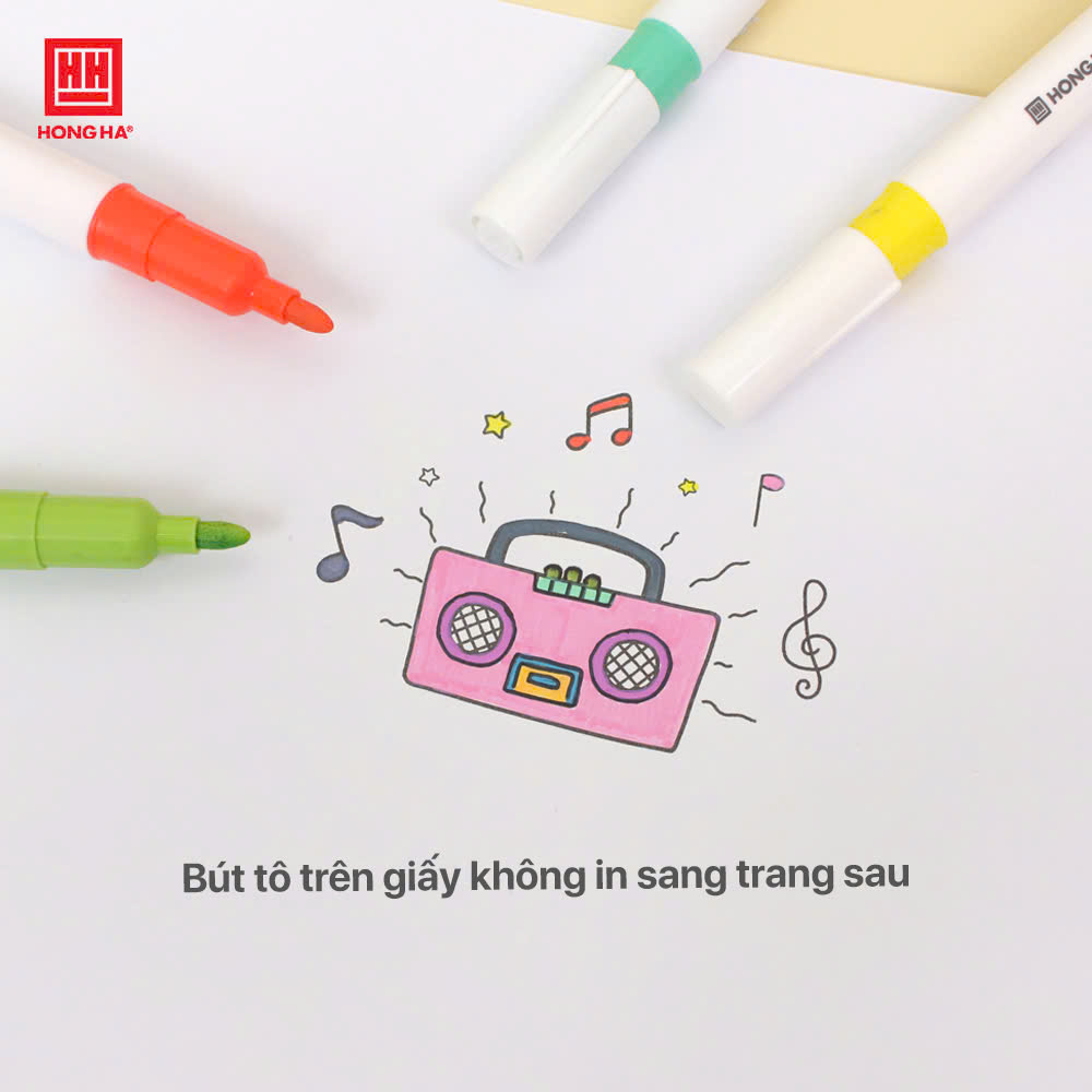 Bút lông màu Acrylic Hồng Hà tô trên mọi chất liệu (12/24/36 màu) - 8142/8143/8144
