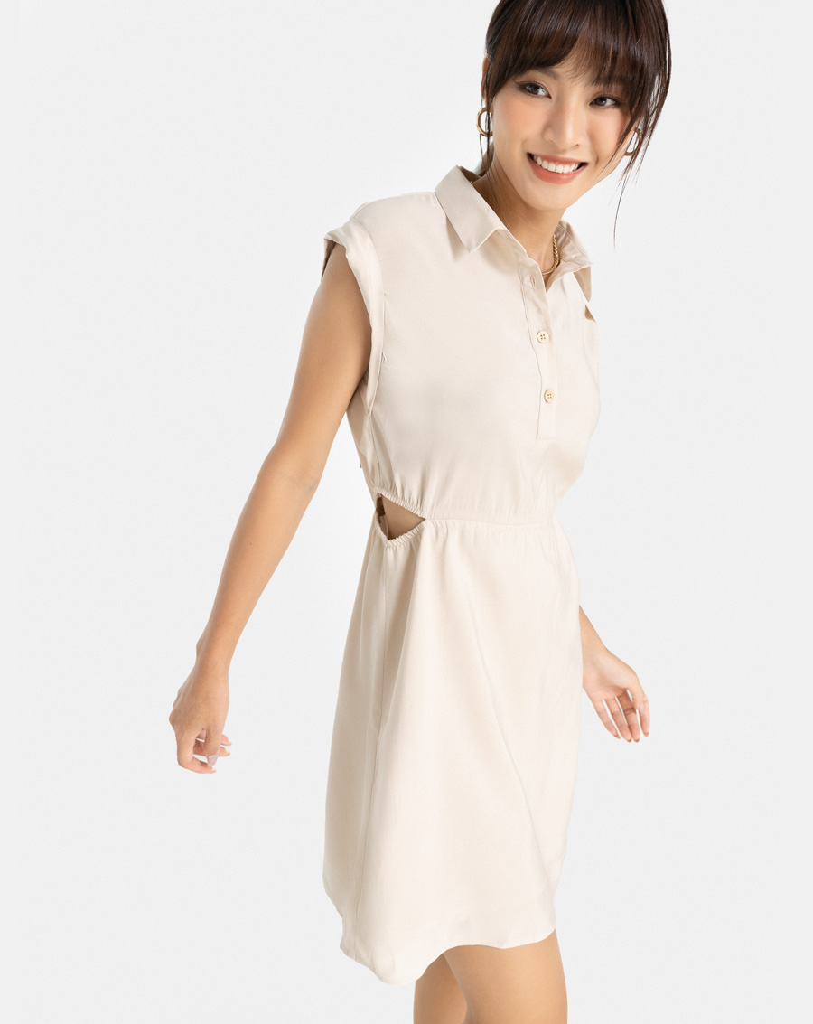 Đầm Ngắn Sơmi Nữ Thời Trang JUNO Thun Eo JNDLU014