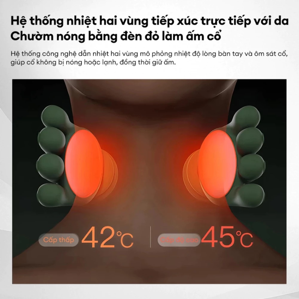 [Tặng sạc + cáp] Máy Massage Cổ Vai Gáy GDV Mô Phỏng Bàn Tay Người Kết Hợp Chườm Ấm, Mát Xa Trị Liệu Giảm Đau Mỏi Cơ - Hàng Chính Hãng