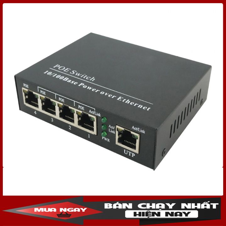 Bộ chia mạng 5 cổng (switch Poe) hỗ trợ cho camera IP Poe