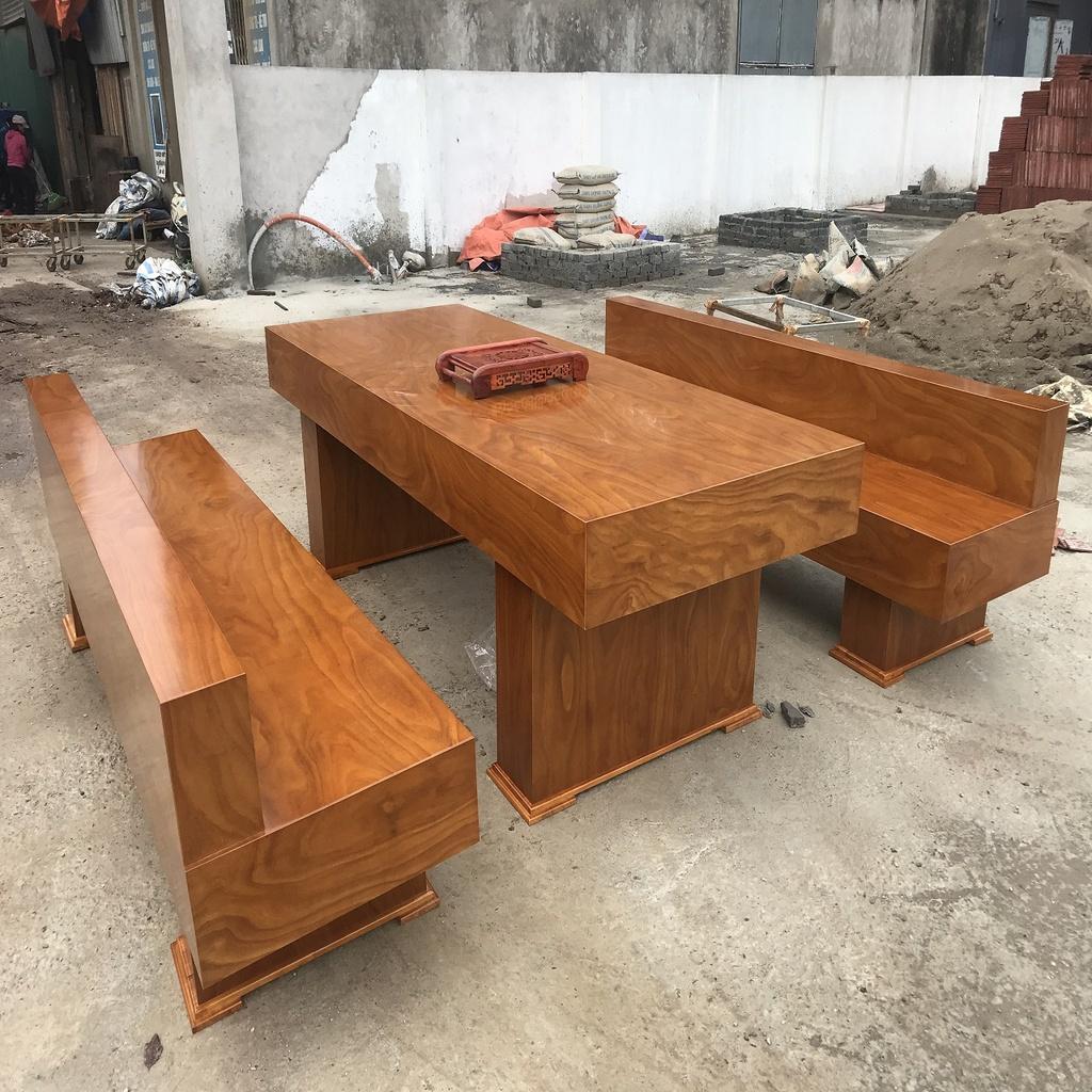 Bộ Bàn Ghế Có Tựa K3 Gỗ Cẩm Vàng