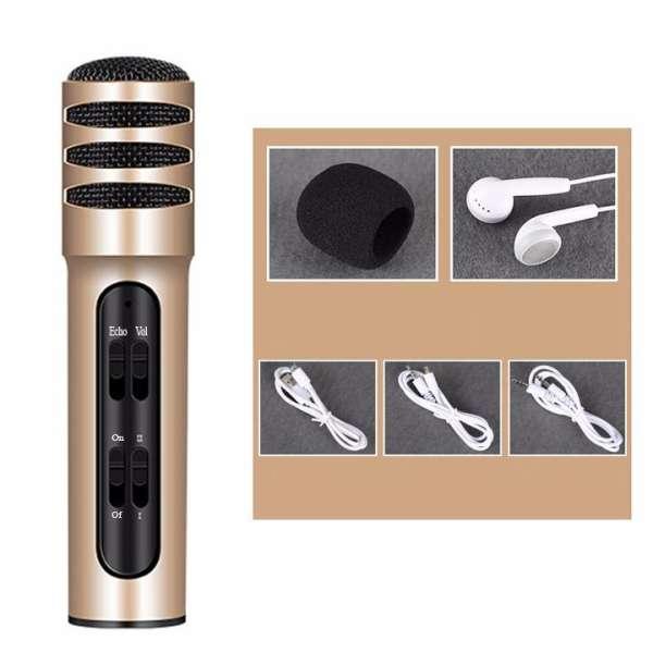 Mic karaoke, thu âm trên điện thoại,  livestream cho điện thoại C7 thu âm 3 IN 1, với âm thanh tự nhiên và tinh khiết.