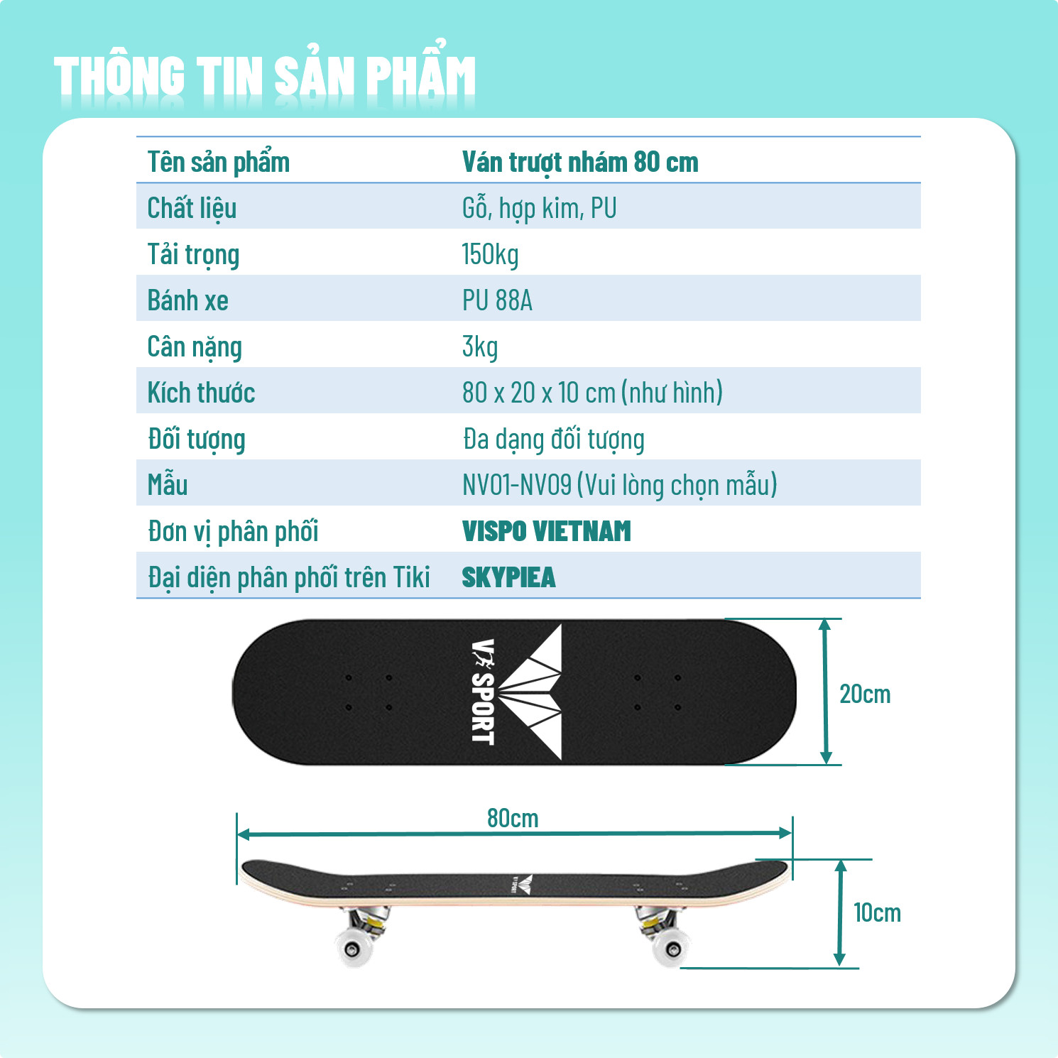 Ván Trượt Skate Board 80 cm - Tặng Tools Tháo lắp - Có Nhám Chống Trượt, Gỗ Phong 7 Lớp Chống Nước Cực Tốt - Trục Kim Loại Chịu Lực Tốt - nhiều mẫu