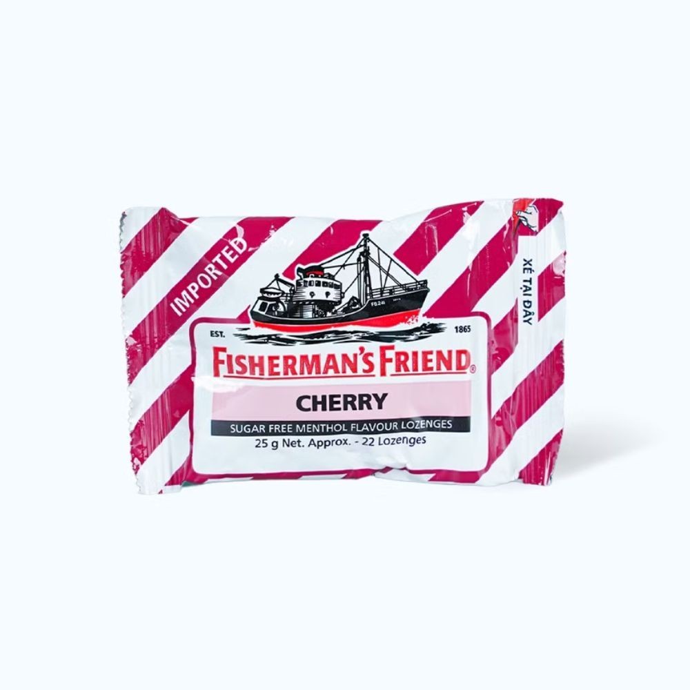 Kẹo cay con tàu FISHERMAN'S FRIEND không đường vị cherry (25g)