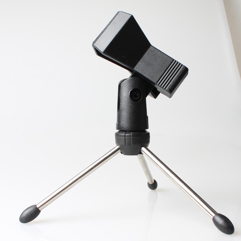 Adjustable Metal Tripod Desktop Table Mic Microphone Clamp Clip Holder Stand