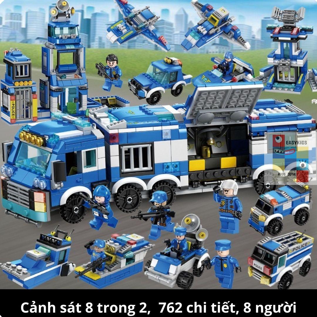 Đồ chơi lắp ráp xếp hình Tàu chiến, xe tăng, xe bọc thép, cảnh sát Giúp trẻ phát triển trí tuệ