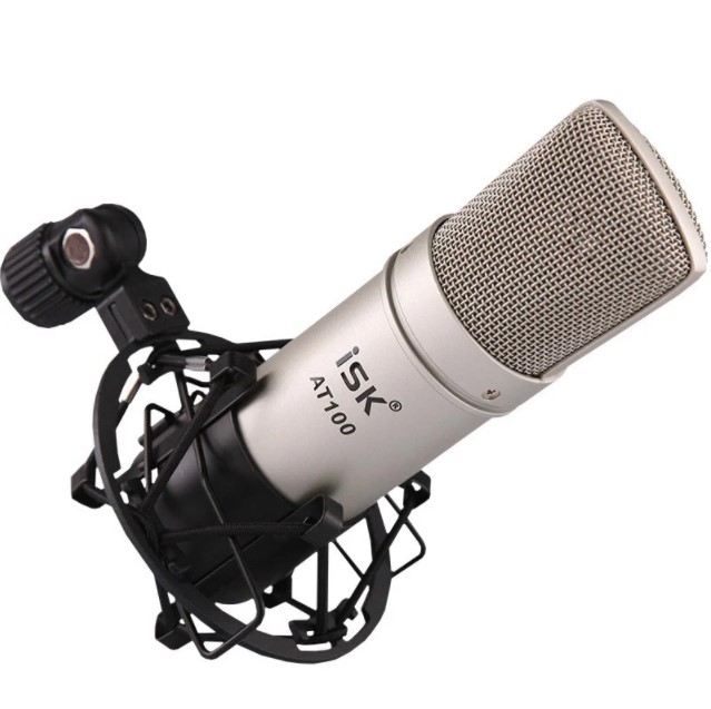 Micro thu âm ISK AT100 - Mic thu âm cao cấp hỗ trợ livestream, karaoke online - Sử dụng được trực tiếp với máy tính - Tương thích mọi loại soundcard - Lọc âm, chống ồn, chống nhiễu cực tốt - Giao màu ngẫu nhiên - Hàng nhập khẩu