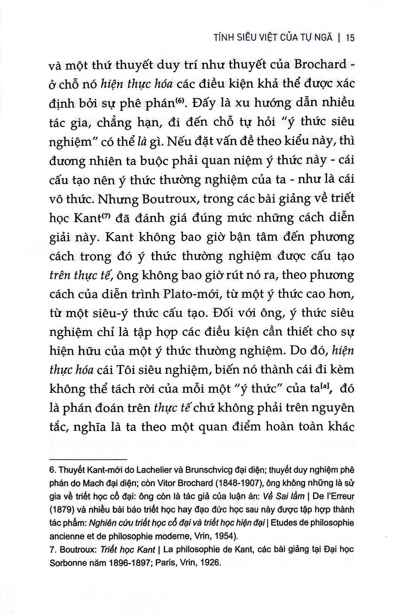 Tính Siêu Việt Của Tự Ngã - Phác Thảo Một Mô Tả Hiện Tượng Học