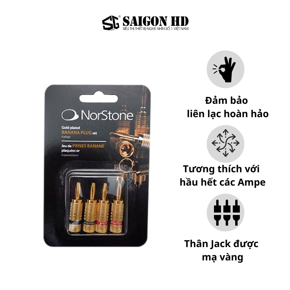 Jack bắp chuối NORSTONE Banana Plugs Gold - Hàng chính hãng, giá tốt