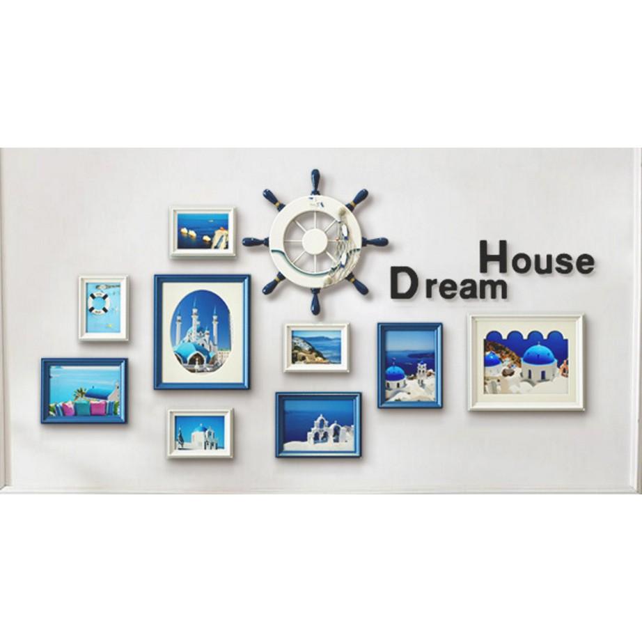 Bộ khung ảnh treo tường trang trí nhà cửa Dream House Rudder wheel... Hàng mới !!