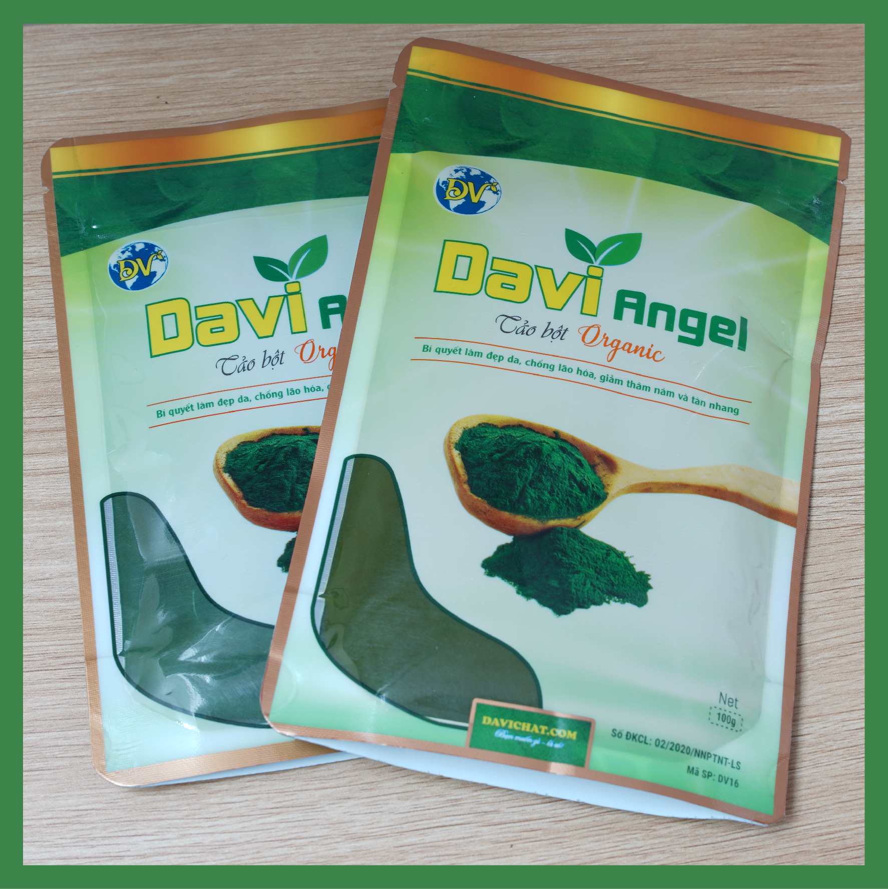 Tảo xoắn Đại Việt Davi Angel Tảo bột giúp cân bằng dinh dưỡng, bổ sung chất xơ tự nhiên, làm đẹp da và tóc DV15/DV16