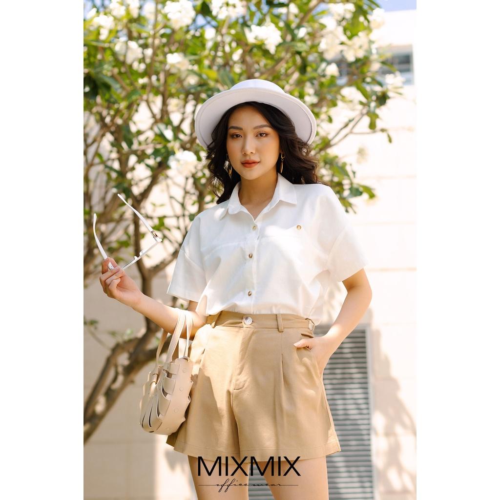 Quần Short Linen nữ cá tính - MIXMIX - Hàng thiết kế - Hình độc quyền shop chụp