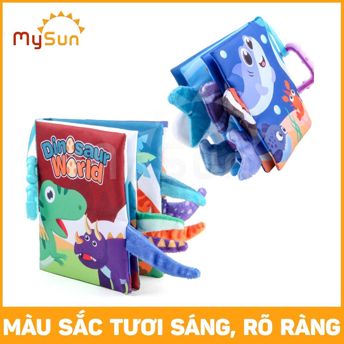 Sách vải song ngữ, đồ chơi giáo dục sớm cho bé sơ sinh, trẻ em mầm non 1 2 3 4 5 tuổi MySun