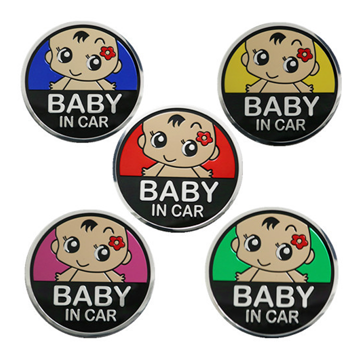 Logo dán kim loại BABY IN CAR