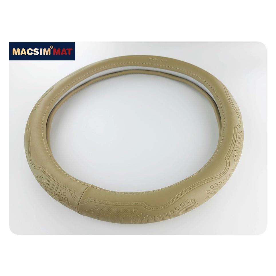 Bọc vô lăng cao cấp Macsim mã L611 chất liệu da thật - Khâu tay 100% size M màu be,nâu, đen