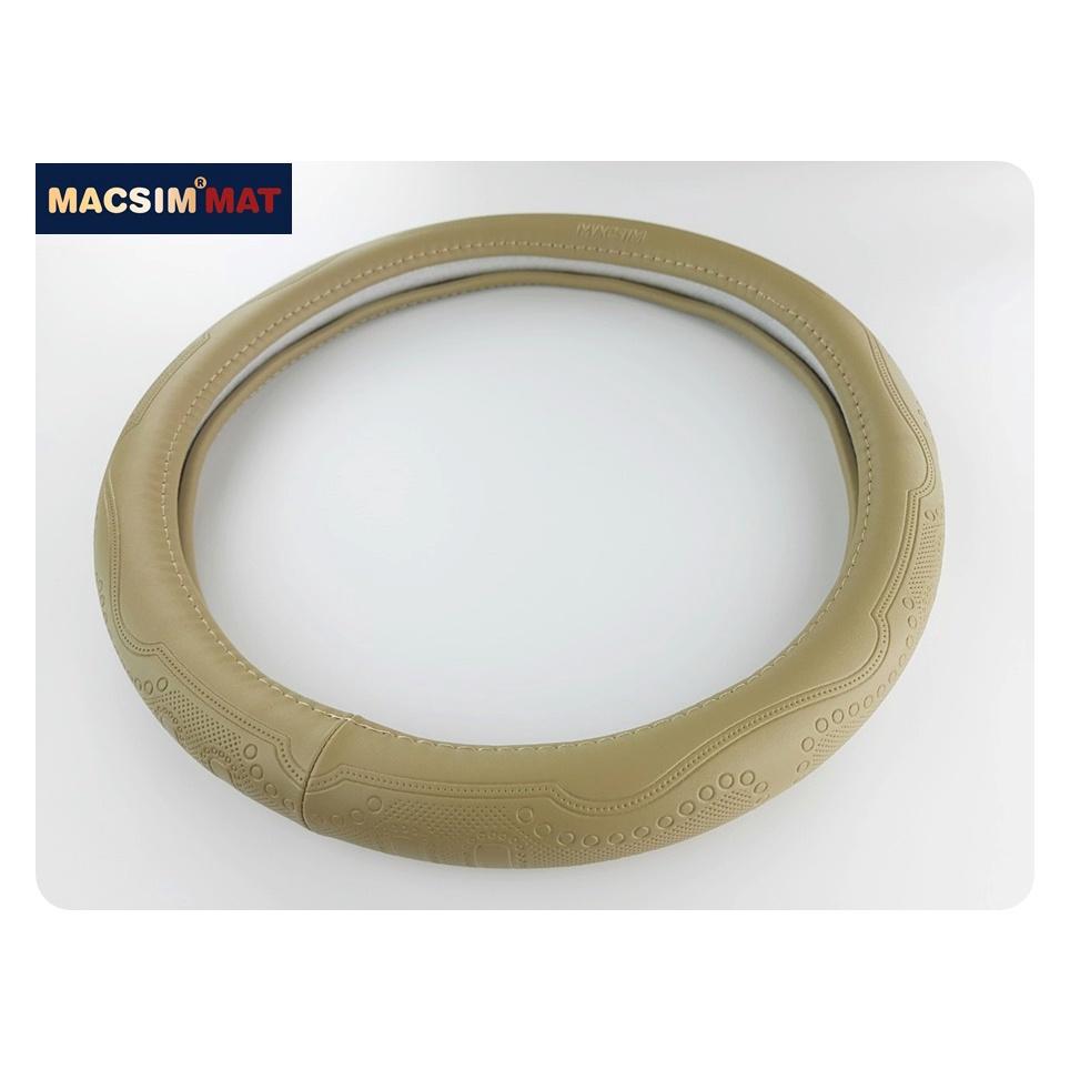 Bọc vô lăng cao cấp Macsim mã L611 chất liệu da thật - Khâu tay 100% size M màu be,nâu, đen