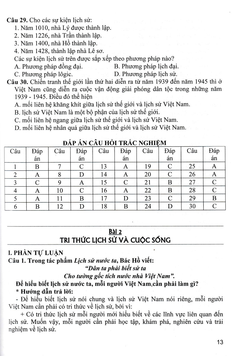 Sách tham khảo- Hướng Dẫn Trả Lời Câu Hỏi Tự Luận Và Trắc Nghiệm Lịch Sử 10 (Biên Soạn Theo Chương Trình GDPT Mới)_HA