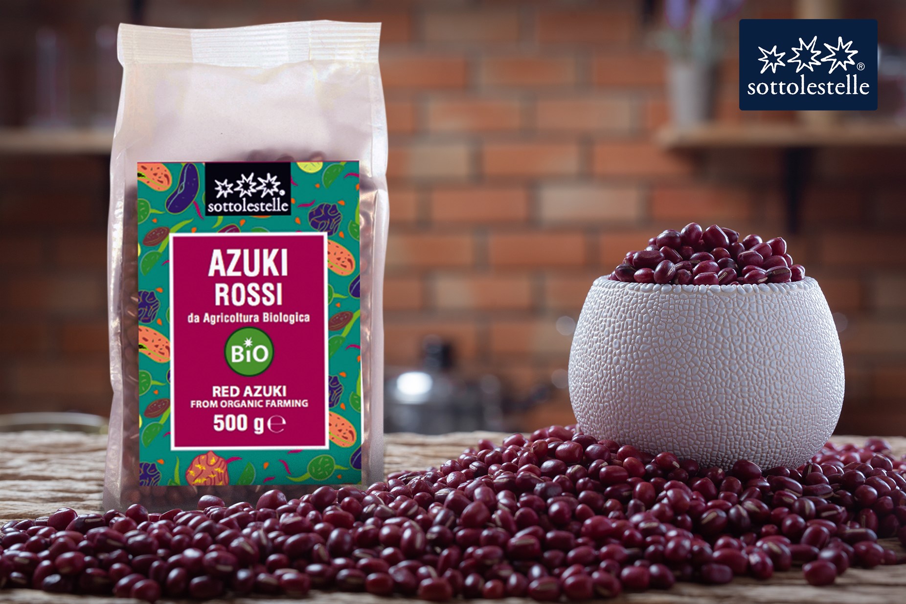 Đậu đỏ azuki hữu cơ 500g Sottolestelle Organic Azuki Bean