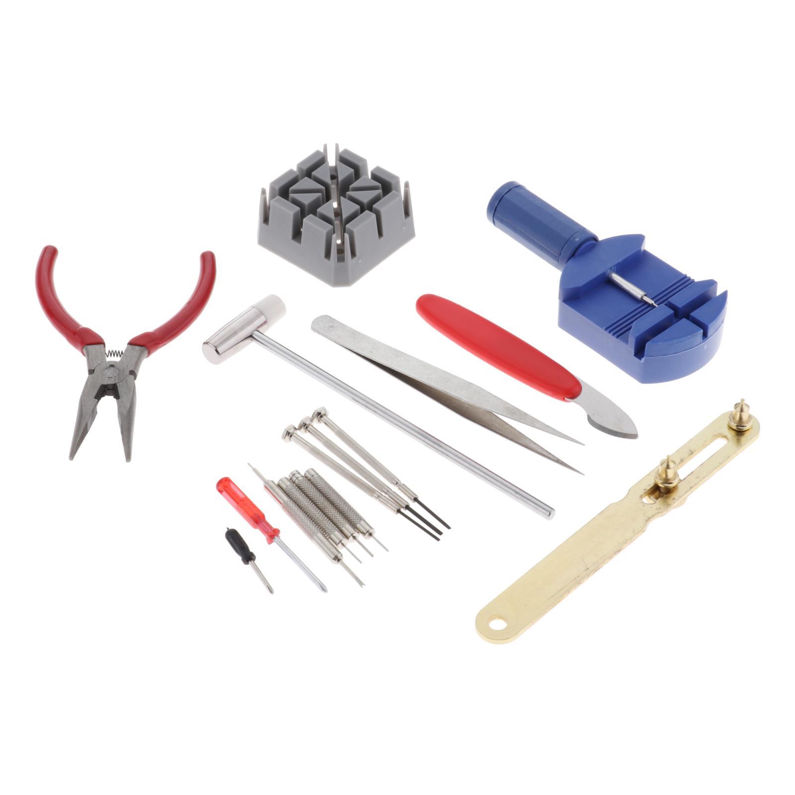 16Pieces Watch Repair Kit Back Case Opener Battery Replacement Screwdriver