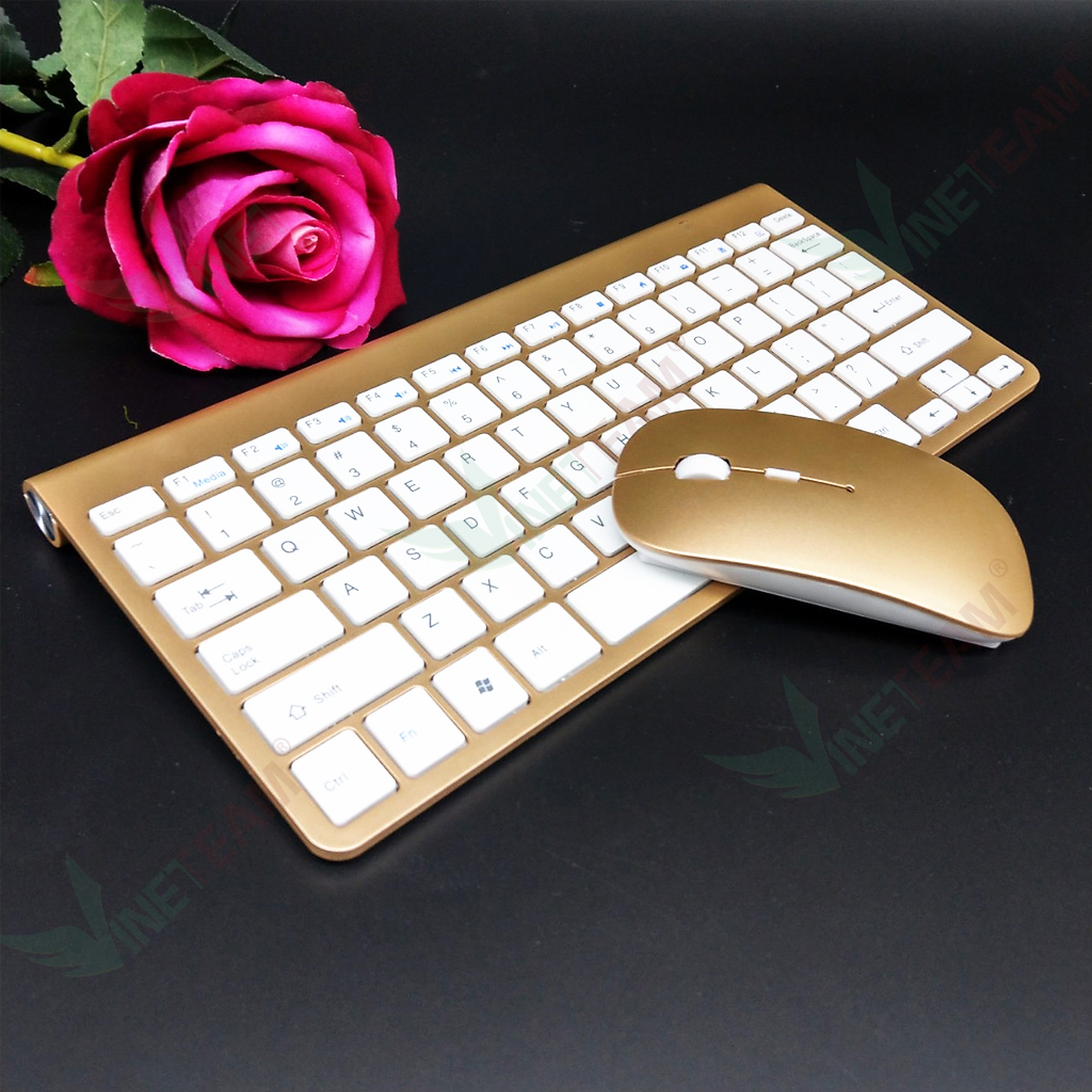 Bộ Bàn Phím Và Chuột Không Dây Siêu Mỏng VINETTEAM VN1 Dành Cho Máy Tính Bảng Laptop Mac PC TIVI Thông Minh- Hàng Chính Hãng