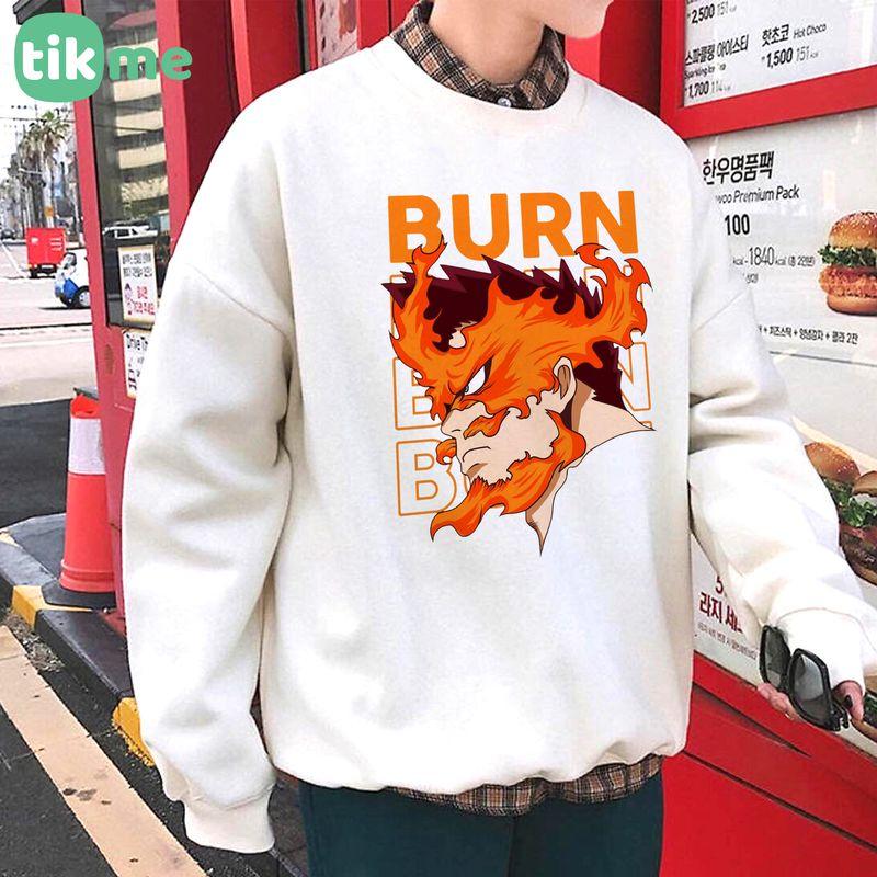 Áo nỉ sweater dáng rộng My Hero Academia Endeavor size XS-2XL