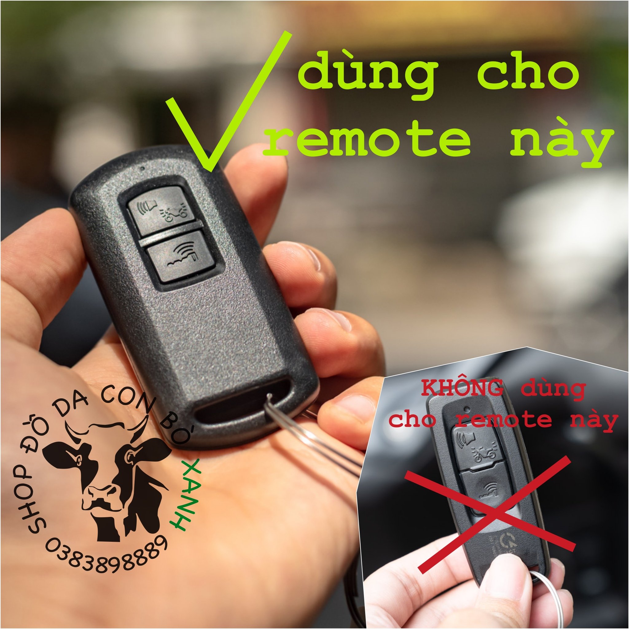Bao da Chìa Khóa Honda Air Blade 150, Vario 150, Airblade 2020, Lead 2020 khắc tên sdt handmade da thật