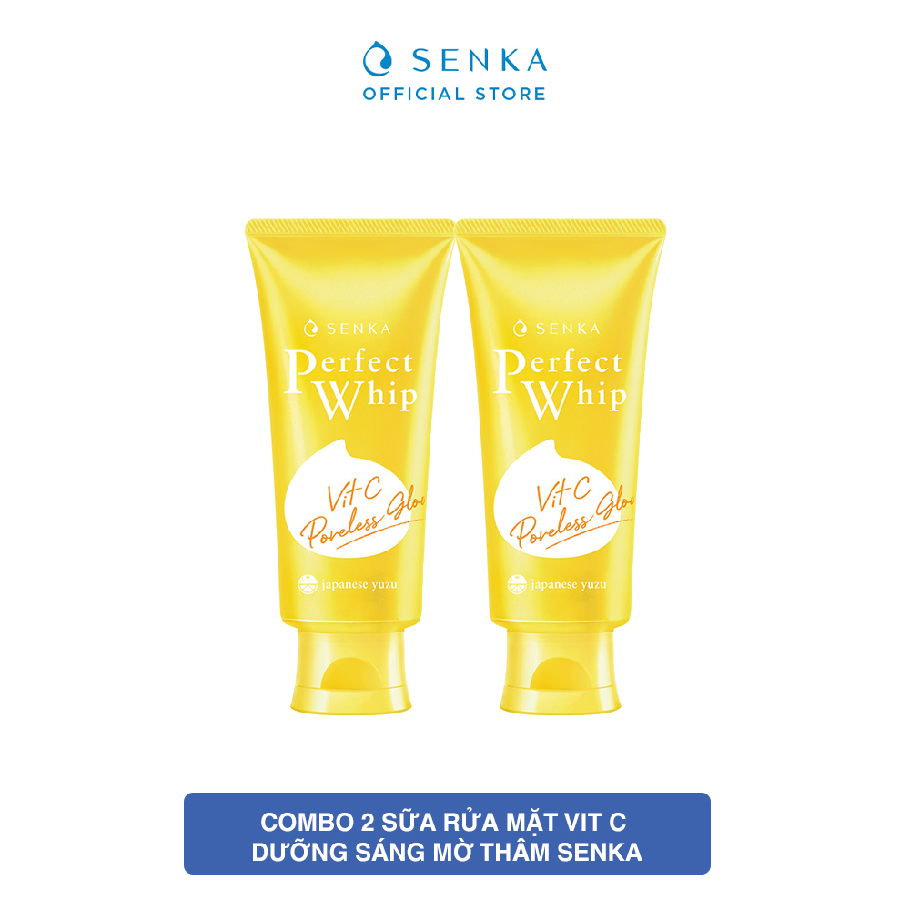 Combo 2 Sữa Rửa Mặt Vit C Dưỡng Sáng Mờ Thâm Senka 100gx2