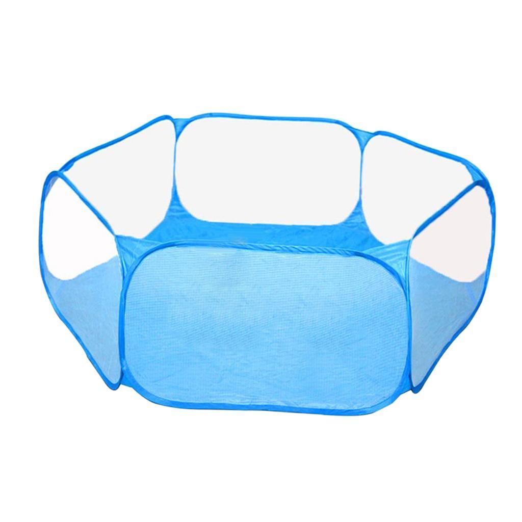 Set of 2 Small Pet Pen Cage f/ Hamster Rabbit Chinchilla Squirrel Black/Blue