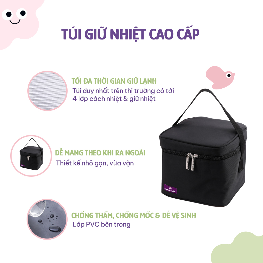 Túi Đá Khô Trữ Sữa Mama’s Choice, Giữ Lạnh Sữa Mẹ Lên Đến 14 Tiếng, Túi Giữ Nhiệt Bình Sữa, Đựng Và Giữ Ấm Đồ Ăn Cho Bé 