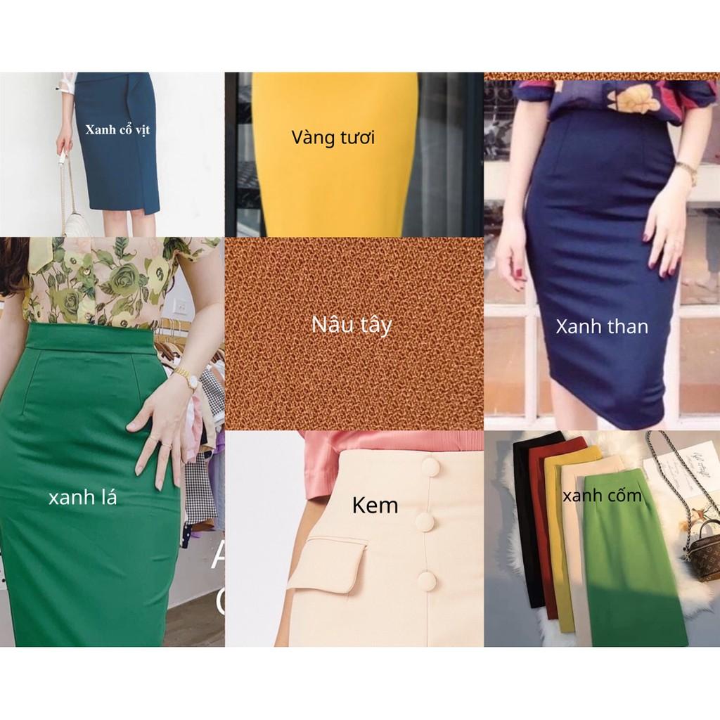 Chân Váy Bút Chì Sẻ Đùi Dáng Ngắn 45cm