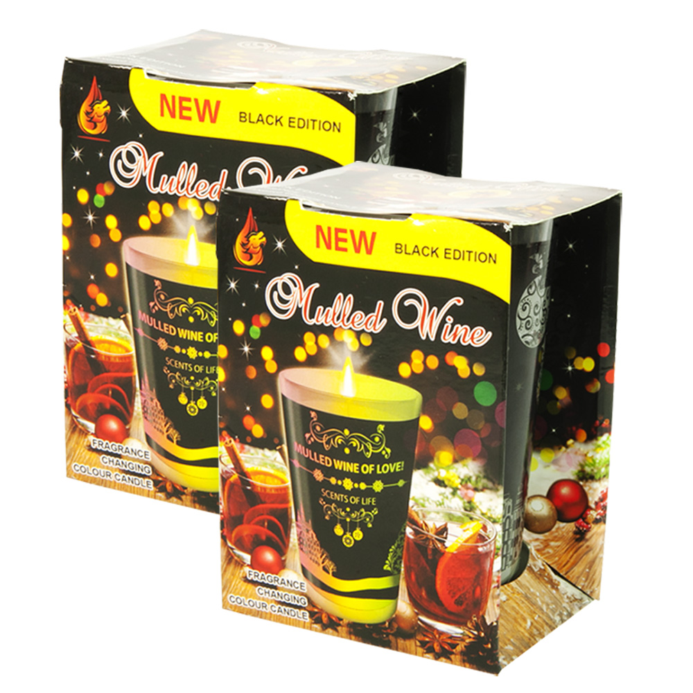 Combo 2 ly nến thơm đổi màu Golden nhập khẩu Châu Âu Mulled Wine 140g - cam, quế, hồi