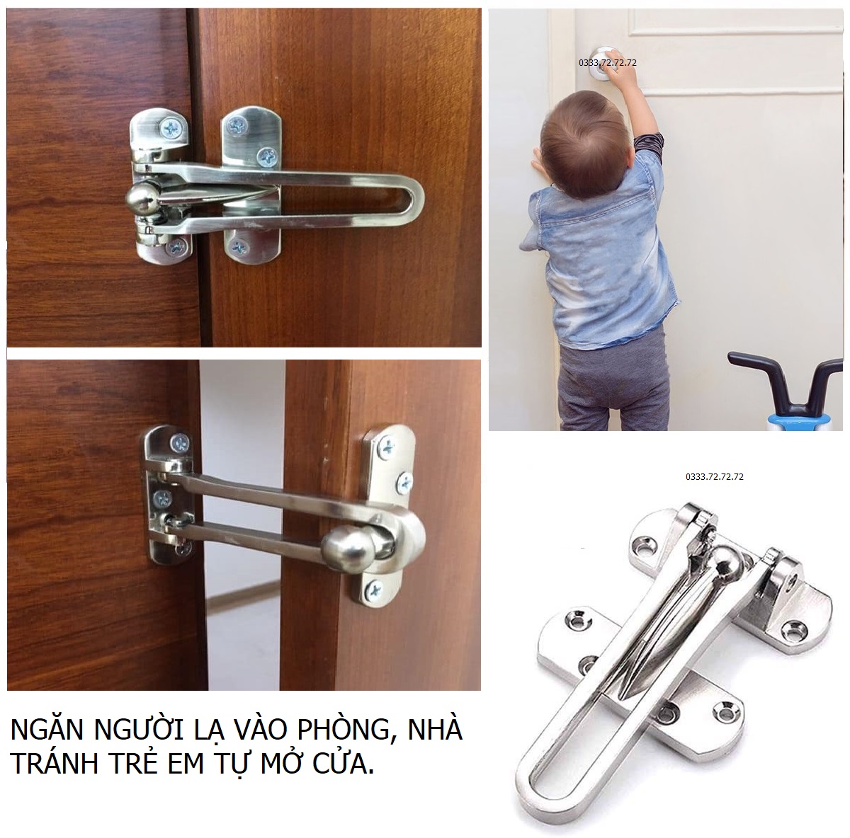 Chốt Cửa Inox, Khóa Chốt Trượt An Toàn Đề Phòng Người Lạ Đẩy Cửa Vào Phòng, Chống Mở Cửa Từ Bên Ngoài. Takyhome 3150bac