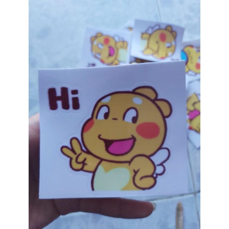 Tem Sticker Khủng Long Vàng Cute Dán Xe, Nón Giá Rẻ