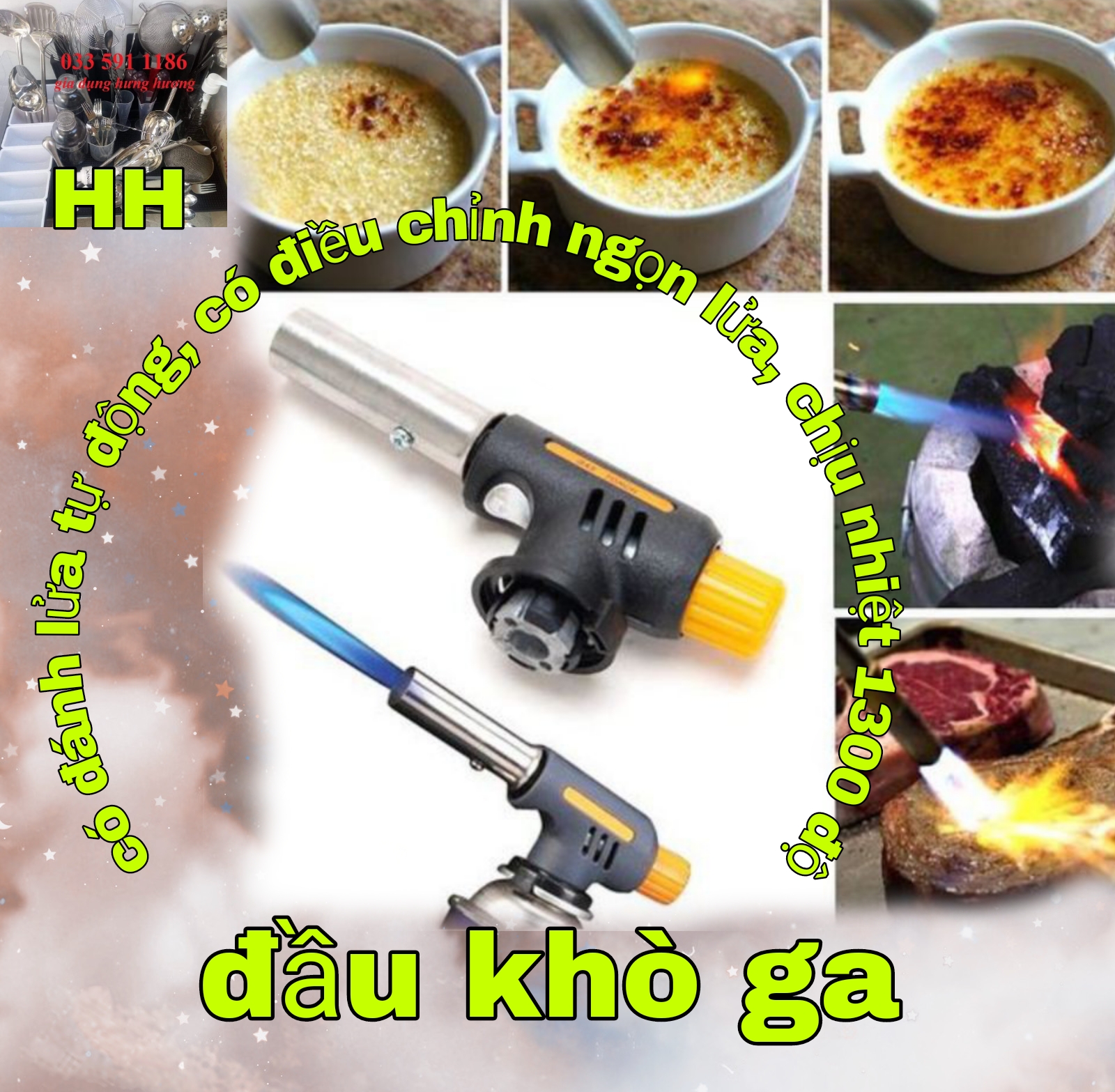 Đầu khò gas mini, khò trà sữa, dụng cụ pha chế