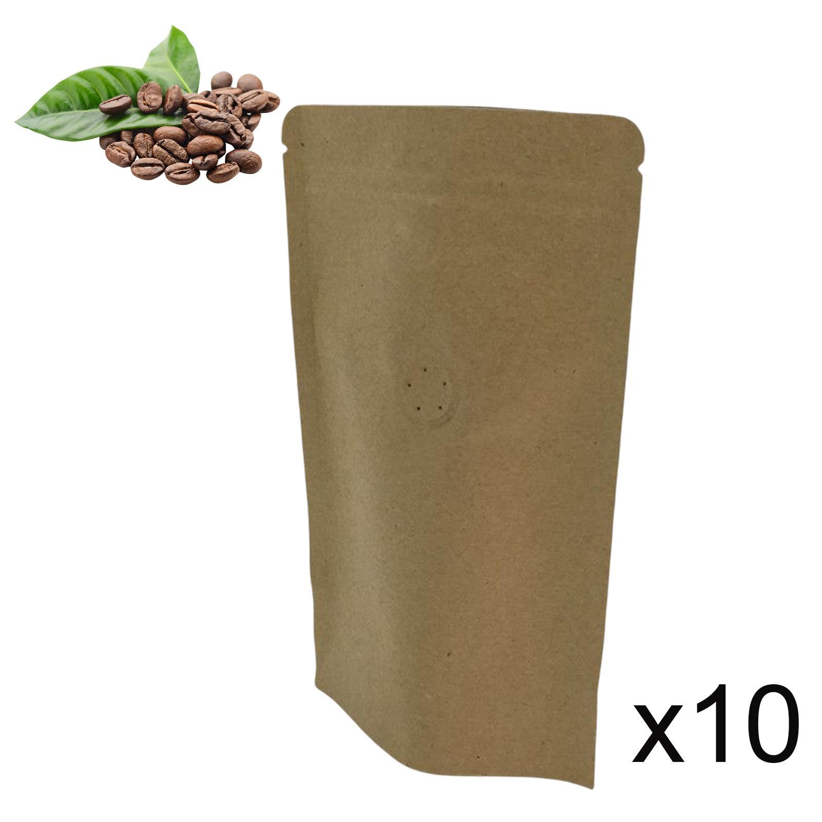 10Pcs Brown Bags Organizer Resealable  Pouch for  Snack
