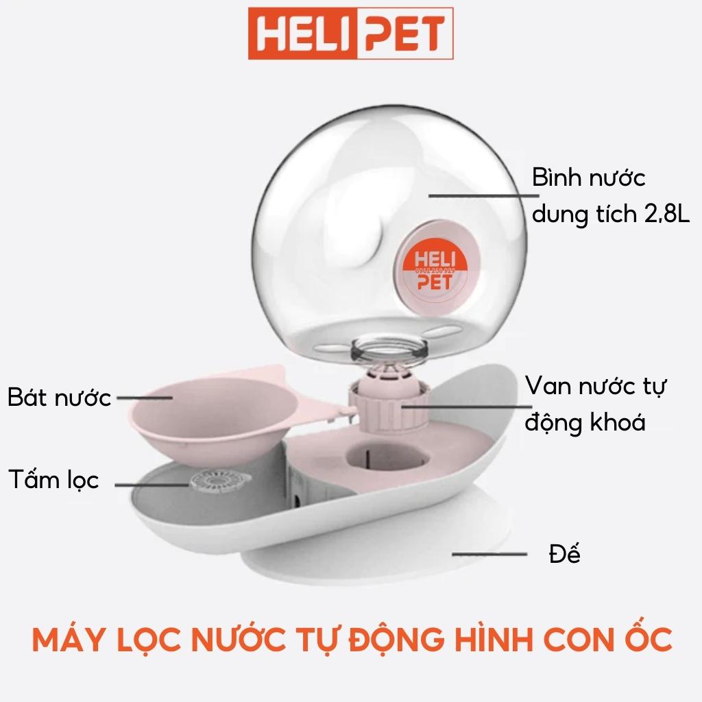 Máy lọc nước tự động hình con ốc cho chó mèo Máy Uống Nước Cho thú cưng - HeLiPet