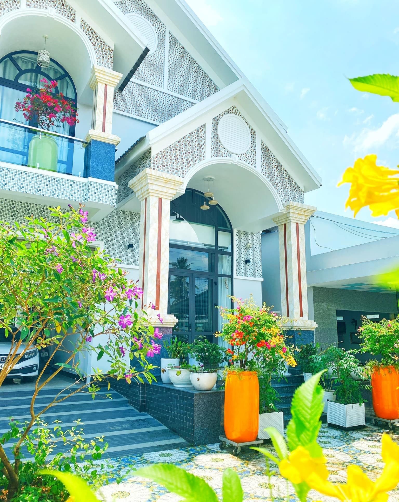 Chậu trồng cây Phuy Sơn - Mẫu phuy sơn trồng hoa kiểng giúp sân vườn càng thêm nổi bật
