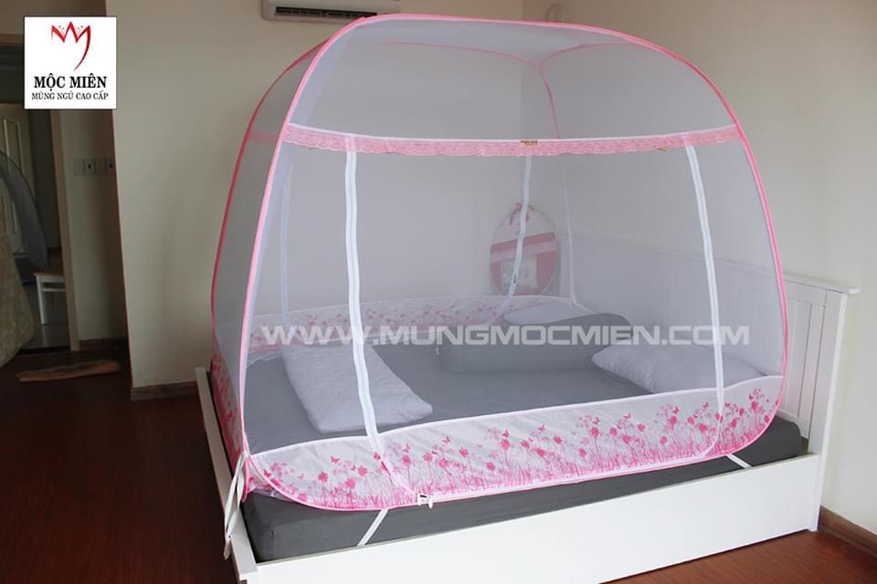 Màn Chụp , Mùng Chụp Tự Bung Đỉnh Rộng Cao Cấp Mộc Miên - Kích Thước 1,8mx2m ( Hà Nội )