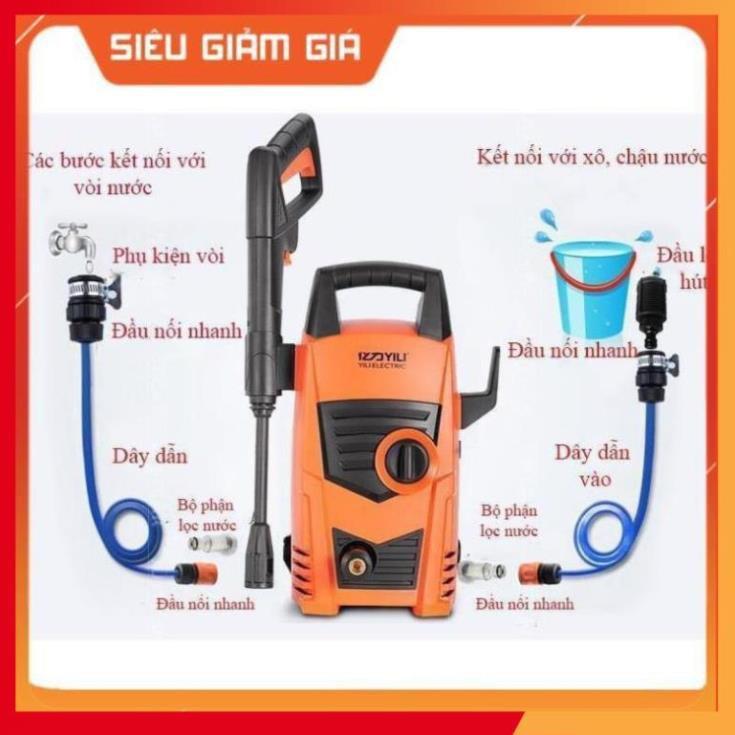 Bơm áp lực cao phun rửa oto xe hơi, xe máy 628 TL  tặng gang tay lau xe M 241