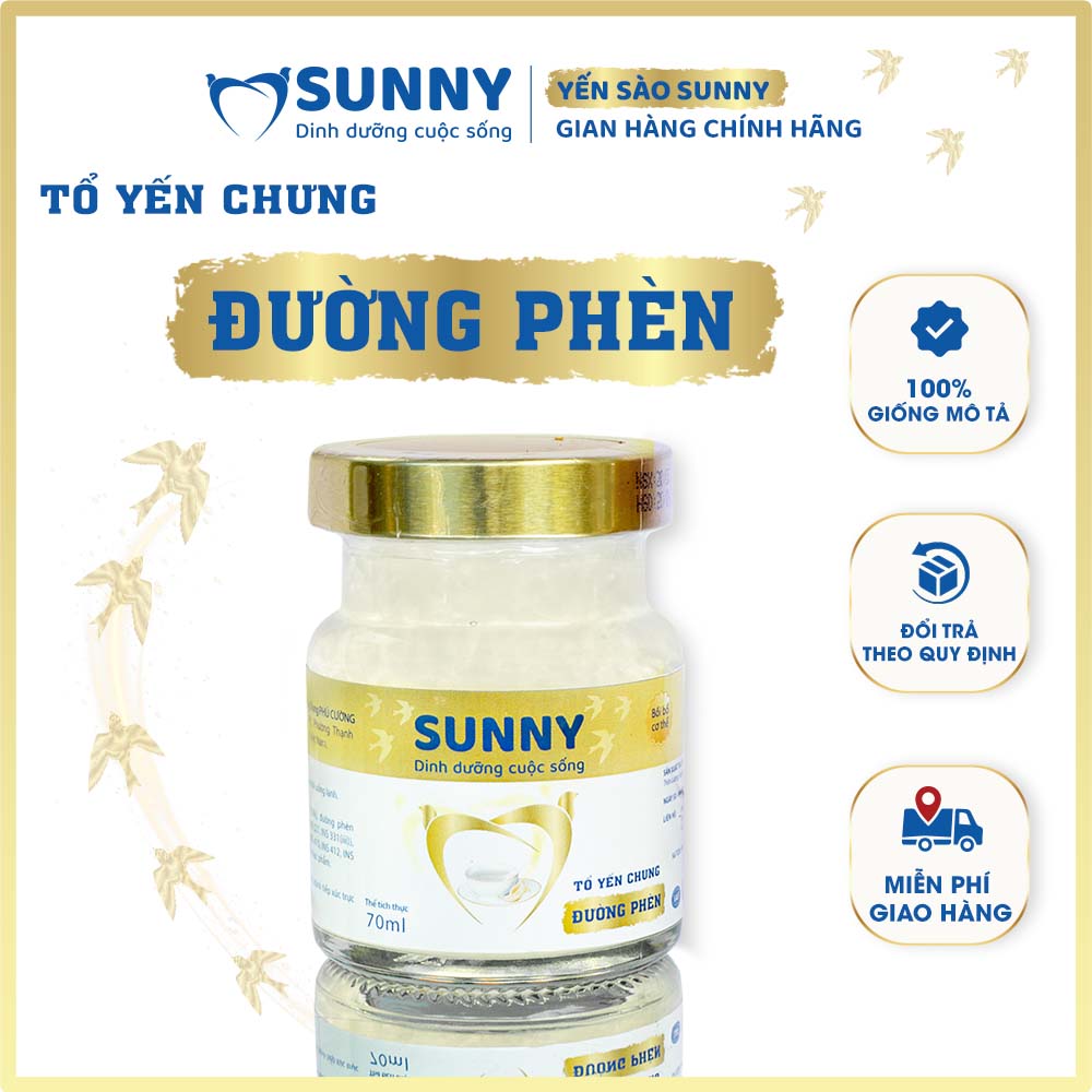 Yến đường phèn - Yến Sào Khánh Hòa chưng sẳn - 25% Yến thô - 70ml/hũ - Yến sào SUNNY