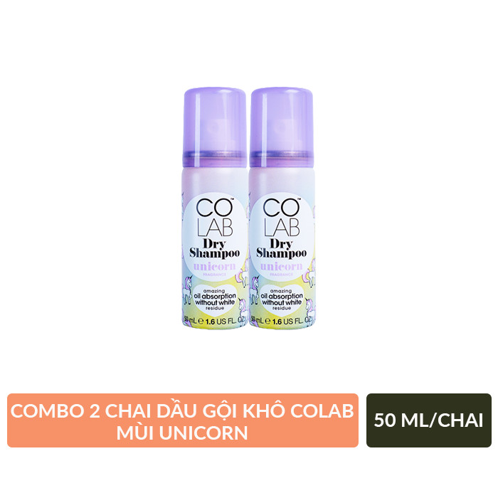 Combo 2 Chai Dầu Gội Khô Colab mùi Unicorn 50ml/chai