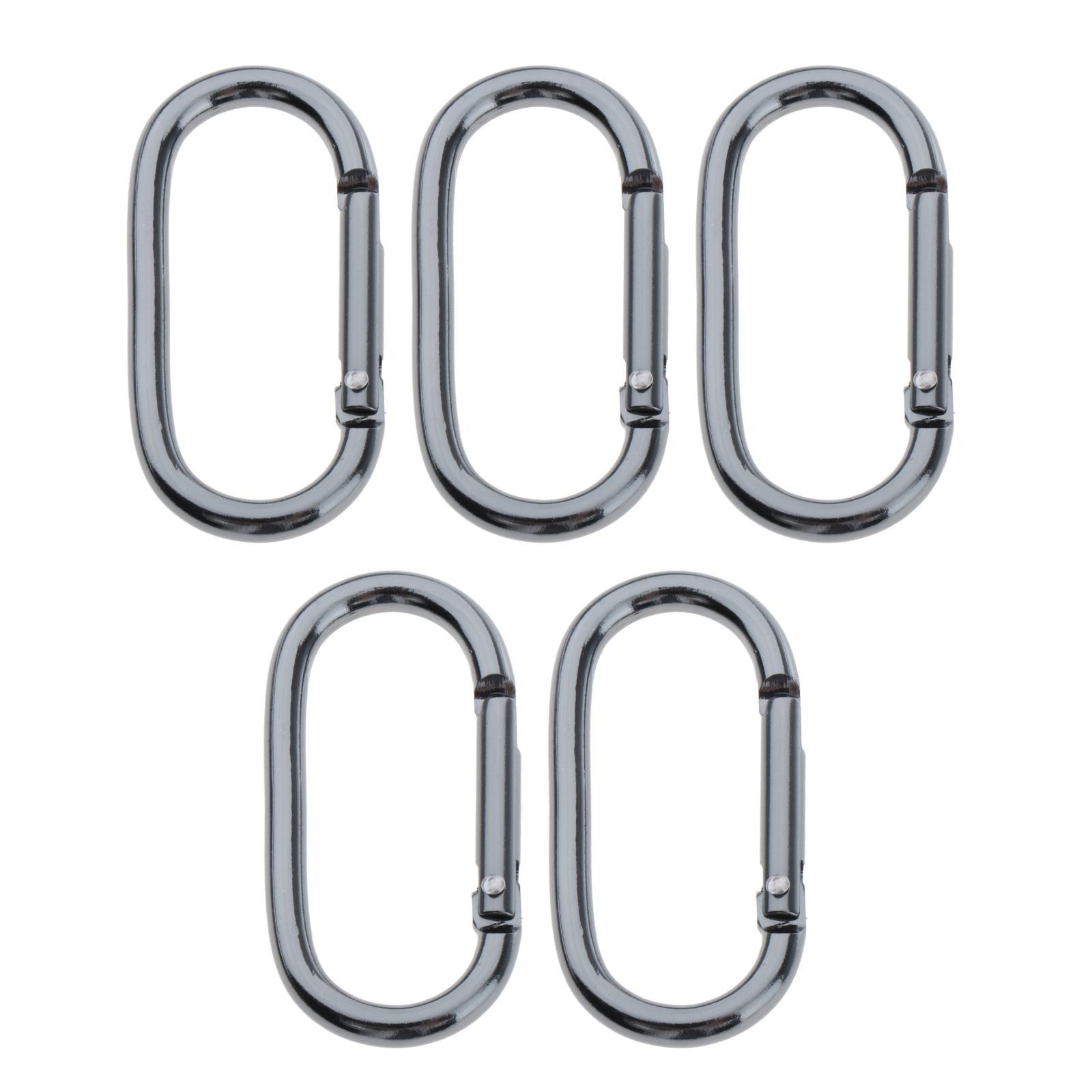 2x5Pcs/set D Shaped Aluminum Alloy Climbing Buckle Key Carabiner Clip Tool