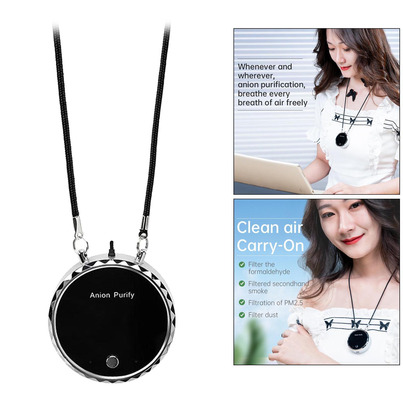 USB Portable Wearable Air Purifier Personal Mini Air Necklace Freshener