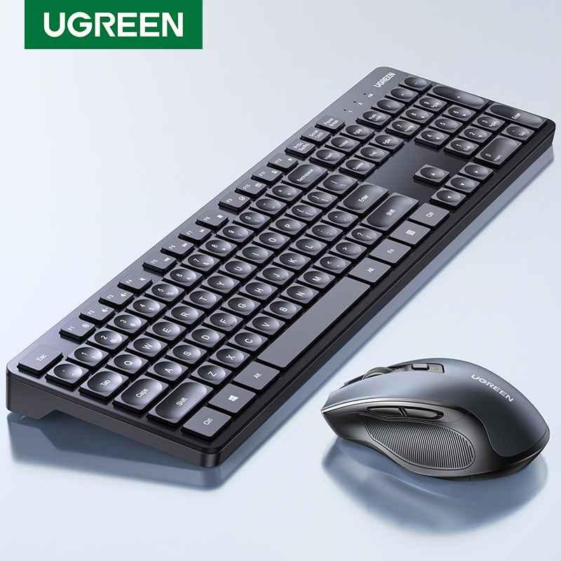 Ugreen UG90250KU004TK 2.4 GHz full size 104 có phím FN bàn phím không dây 10 triệu lần bấm wireless Keyboard cho win macos android màu đen - HÀNG CHÍNH HÃNG