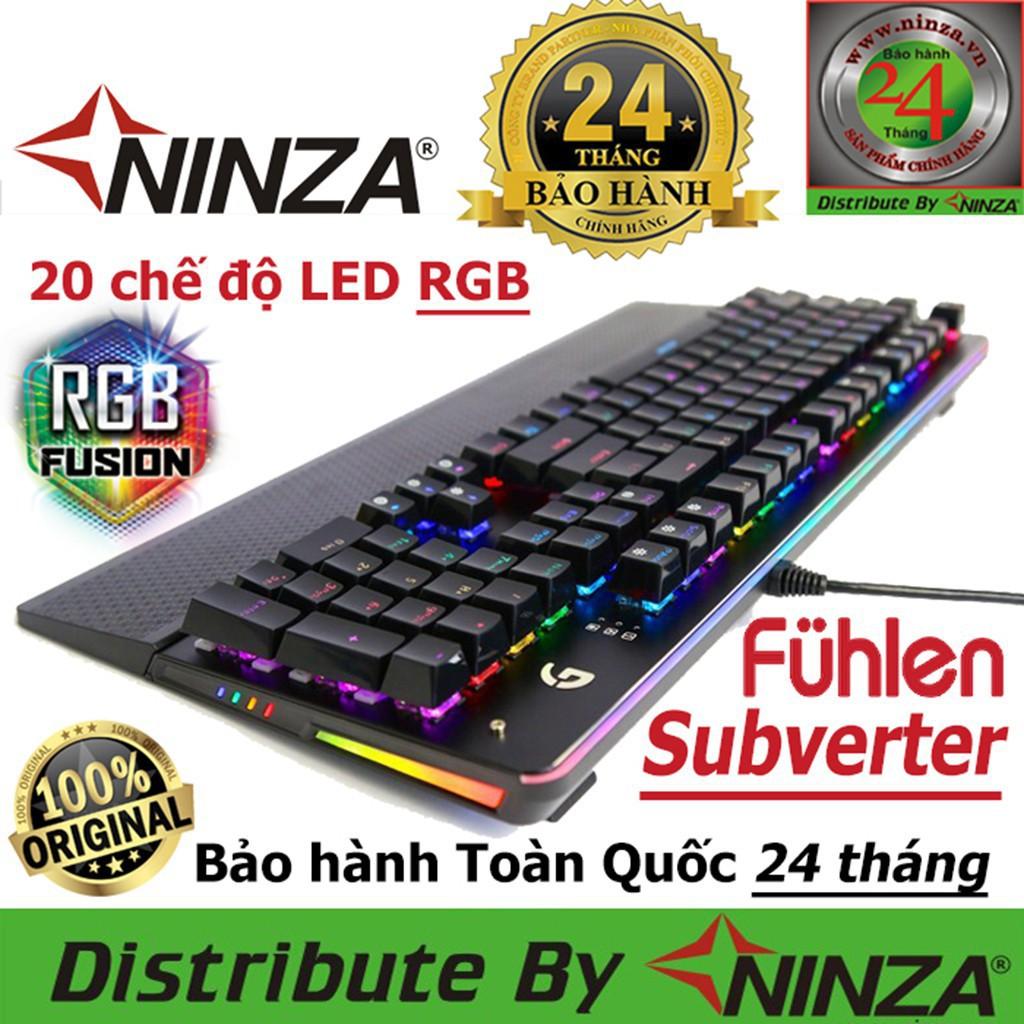 Bàn phím cơ gaming Fuhlen S Subverter đèn led RGB - Blue Switch Black - Chính hãng - Có tem Ninza chống hàng giả