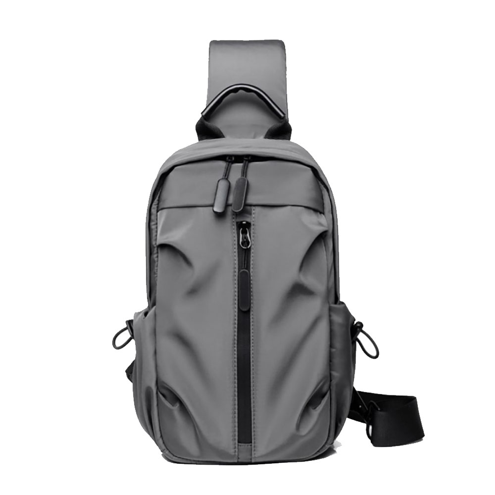 Túi đeo chéo Basic vải Polyester chống nước, tích hợp dây sạc USB unisex nam nữ phong cách thời trang DRU - Hàng Chính Hãng